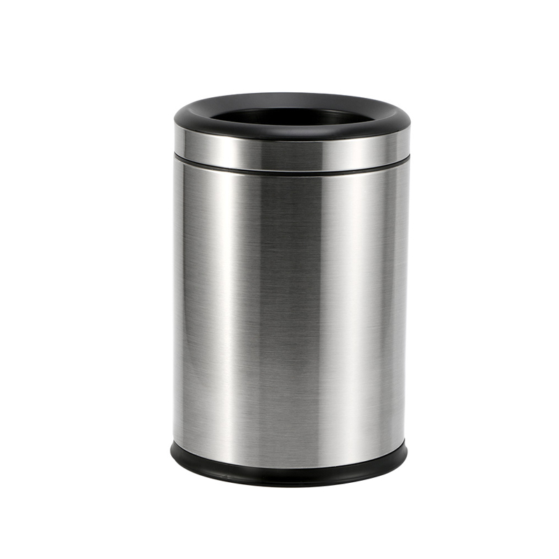 Double Layers Round Chrome Bin 8Litre.Hotel Supplies Ireland,High Quality Brushed Stainless Steel. Removable inner bucket. Ideal for B&B's,Hotels,Inn's&Guesthouses,